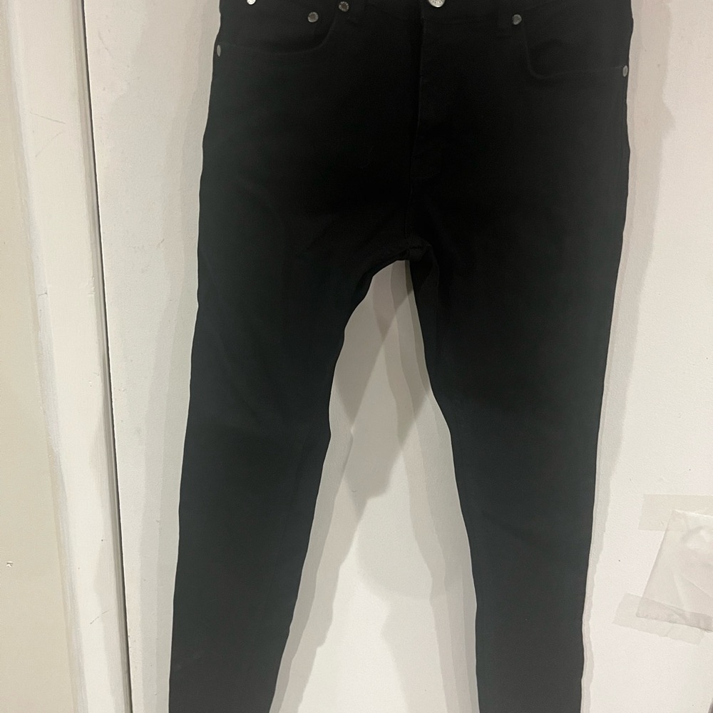 Mens Serenede Fitted Denim Black Jeans 30